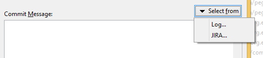Select a commit message from Jira