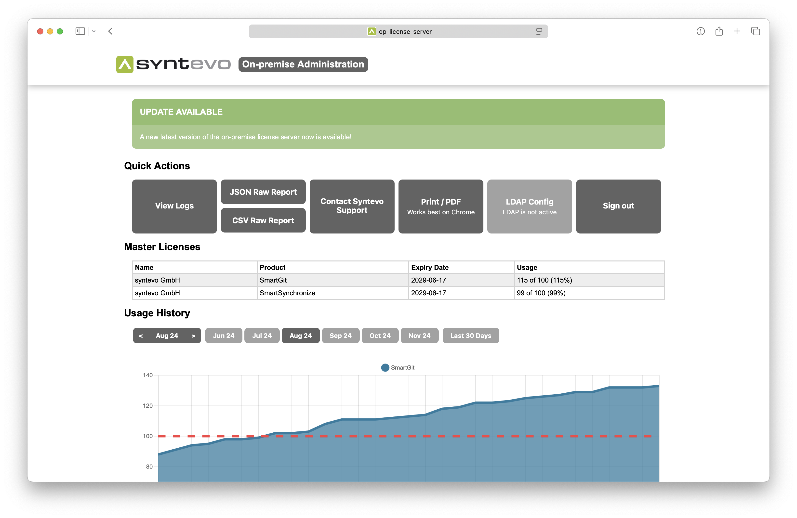 On-premise License Server frontend